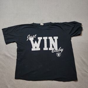 Vtg Raiders "Just Win Baby" NFL Graphic T-Shirt XL